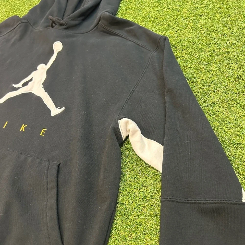 Jordan Jumpman Nike Hoodie Mens Medium Black Yellow White Pullover Sweatshirt